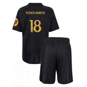 Real Madrid Aurelien Tchouameni #18 Rezervni Dres za Dječji 2023-24 Kratak Rukavima (+ kratke hlače)